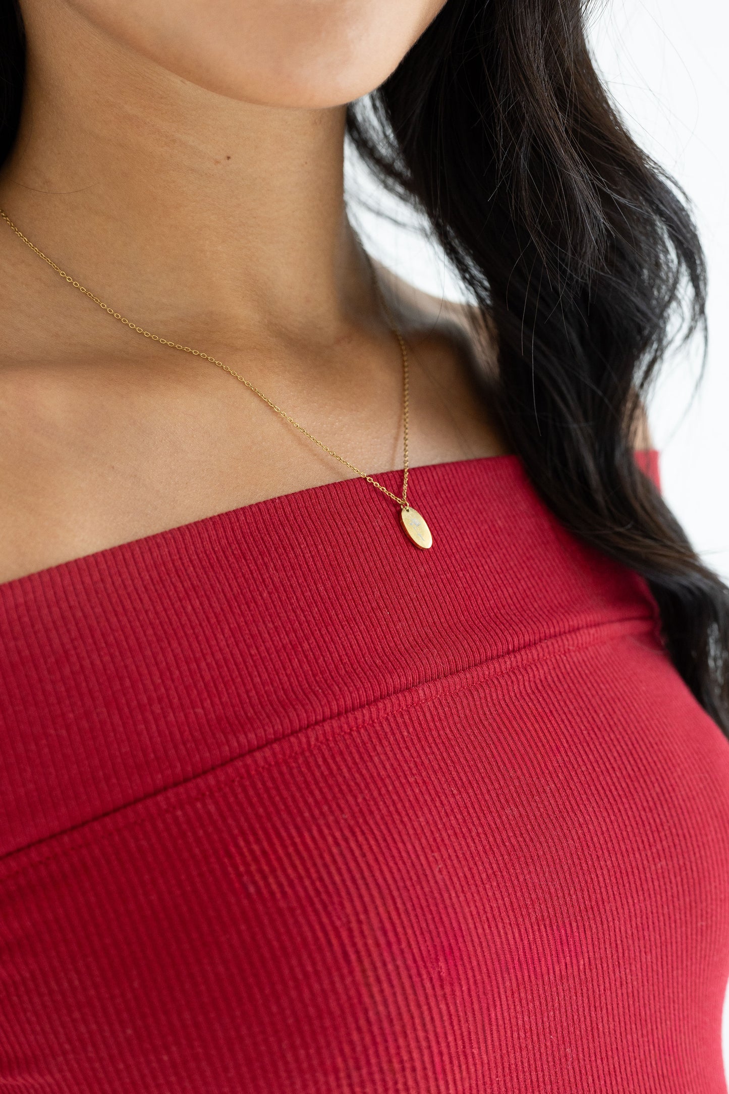 Red Knit Top in Deep Maroon